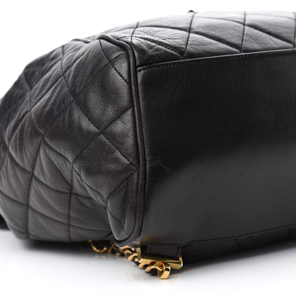 Chanel Lambskin Quilted Drawstring Backpack Black 6 of 10