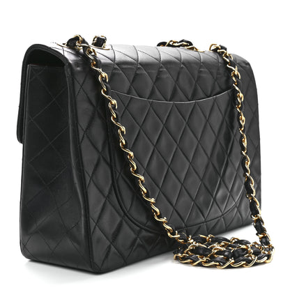 Chanel Lambskin Quilted XL Jumbo Single Flap Black 3 of 12