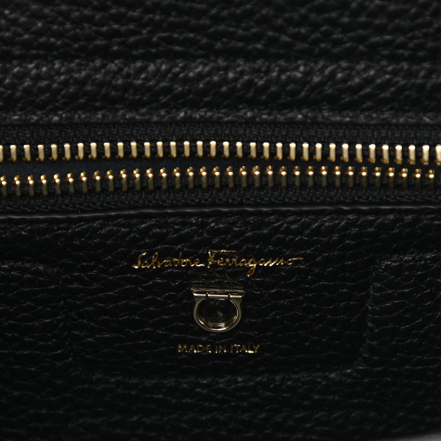 Hammered Calfskin Double Handle Small Amy Tote Black