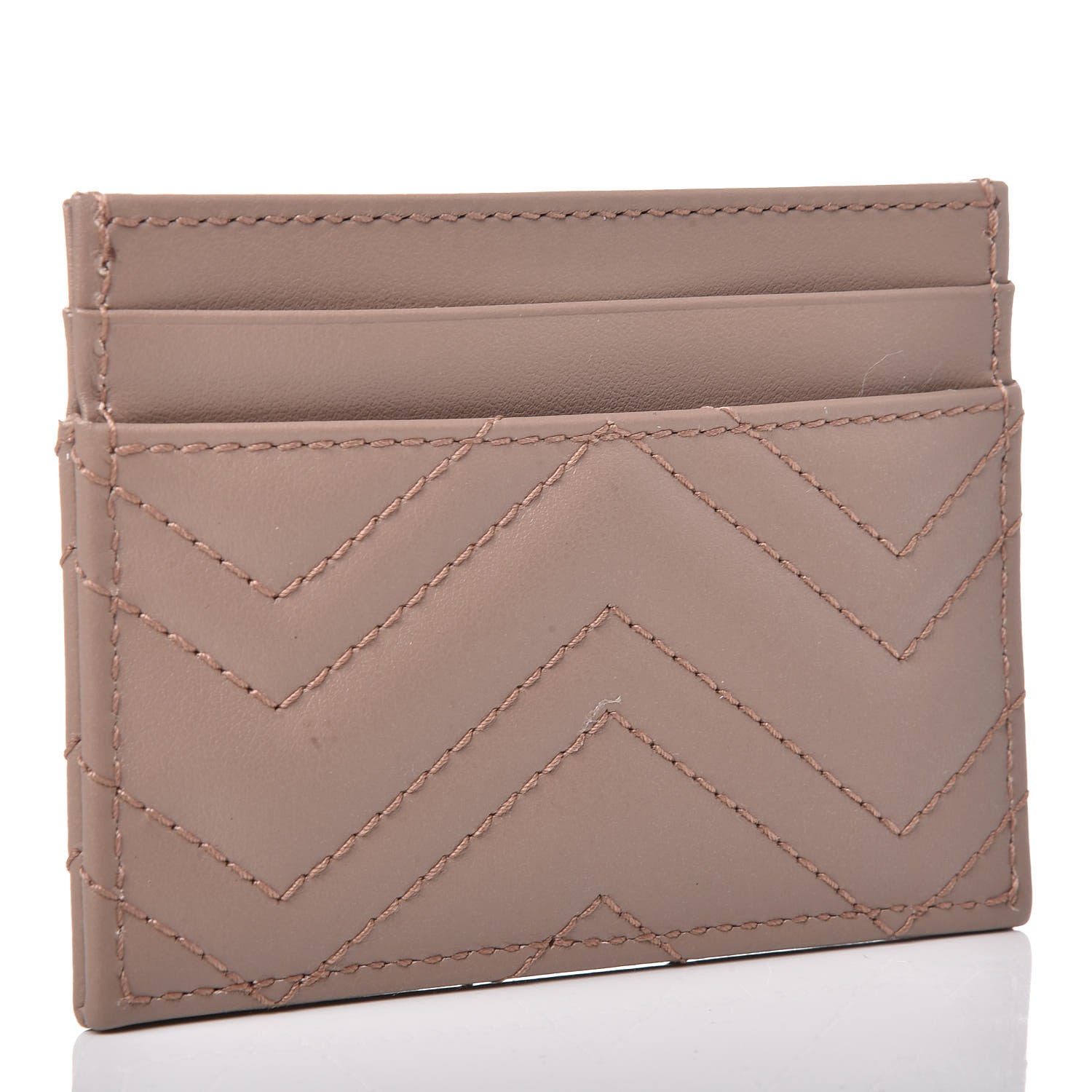 Gucci Calfskin Matelasse GG Marmont Card Holder Perfect Pink 3 of 7