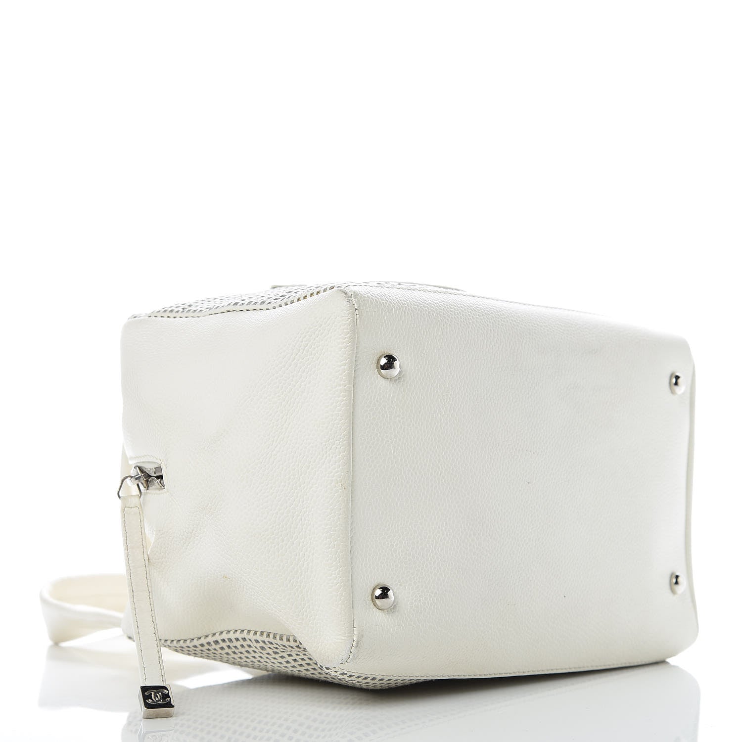 Chanel Caviar Perforated Bowler White 4 of 15