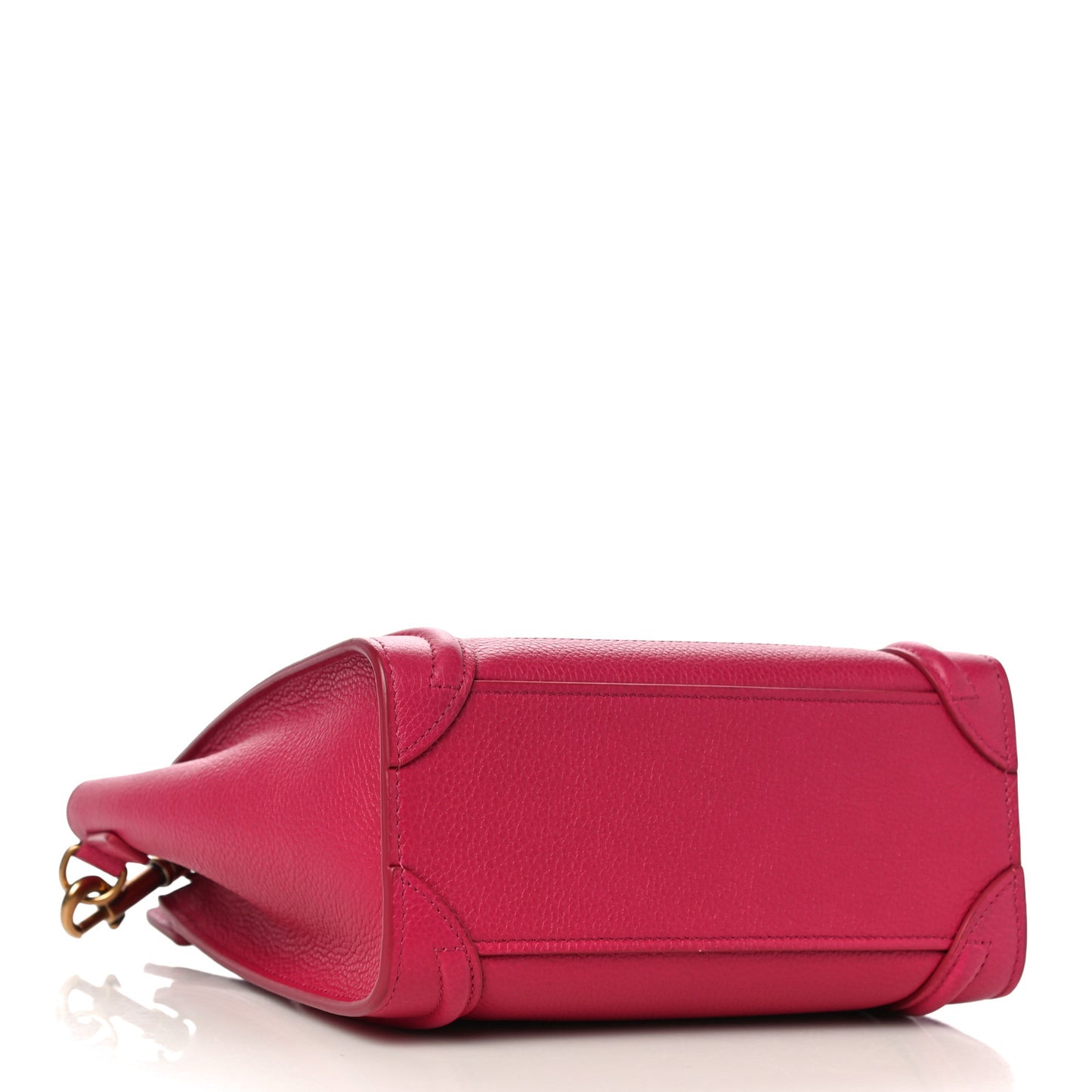 Drummed Calfskin Nano Luggage Fuchsia