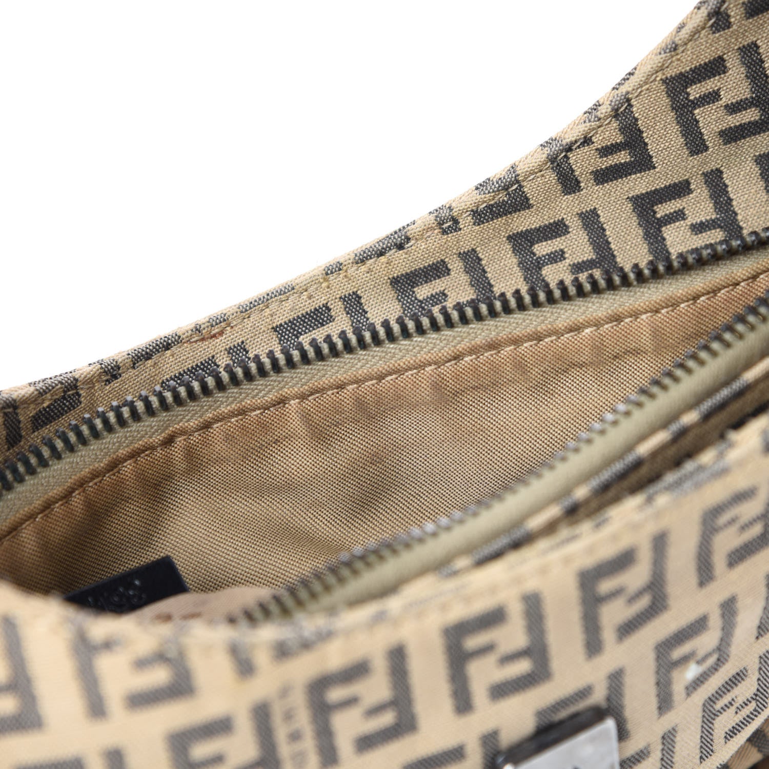Fendi Zucchino Vitello Hobo Beige Black 8 of 12