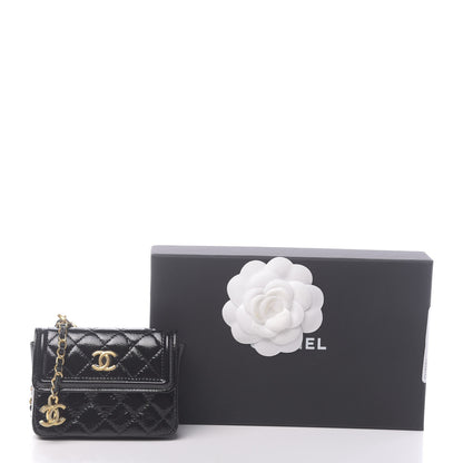Chanel Shiny Aged Calfskin Quilted Waist Belt Bag Black 12 of 12