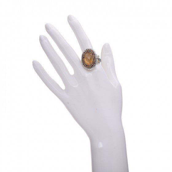 John Hardy Sterling Silver 18K Yellow Gold Citrine Garnet Batu Kawung Oval Ring 58 8.25 2 of 7
