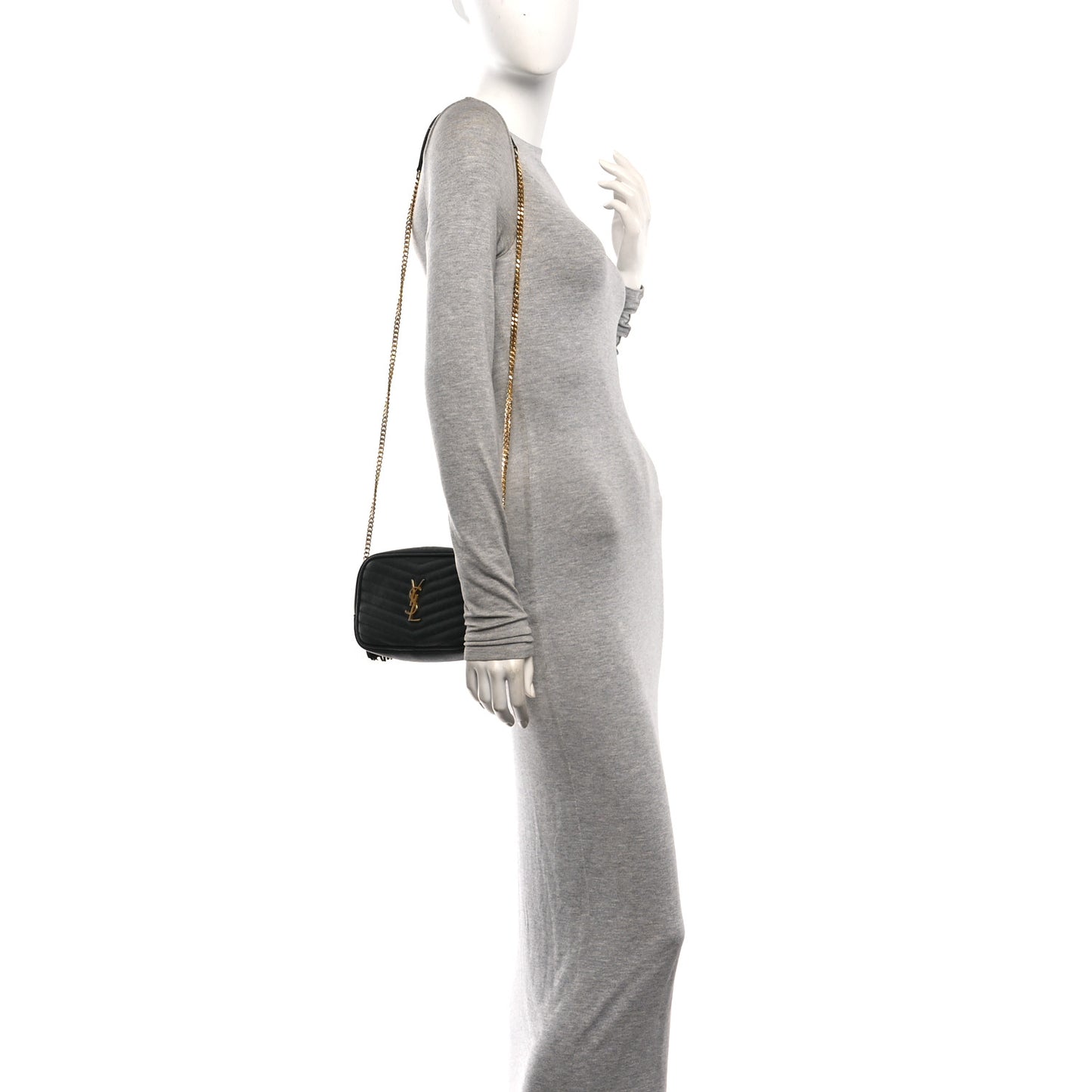 Grain De Poudre Matelasse Monogram Mini Lou Camera Bag Black