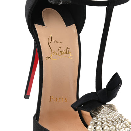Christian Louboutin Satin Crystal Embellished Goyetta 100 Pumps 39 Black 7 of 9
