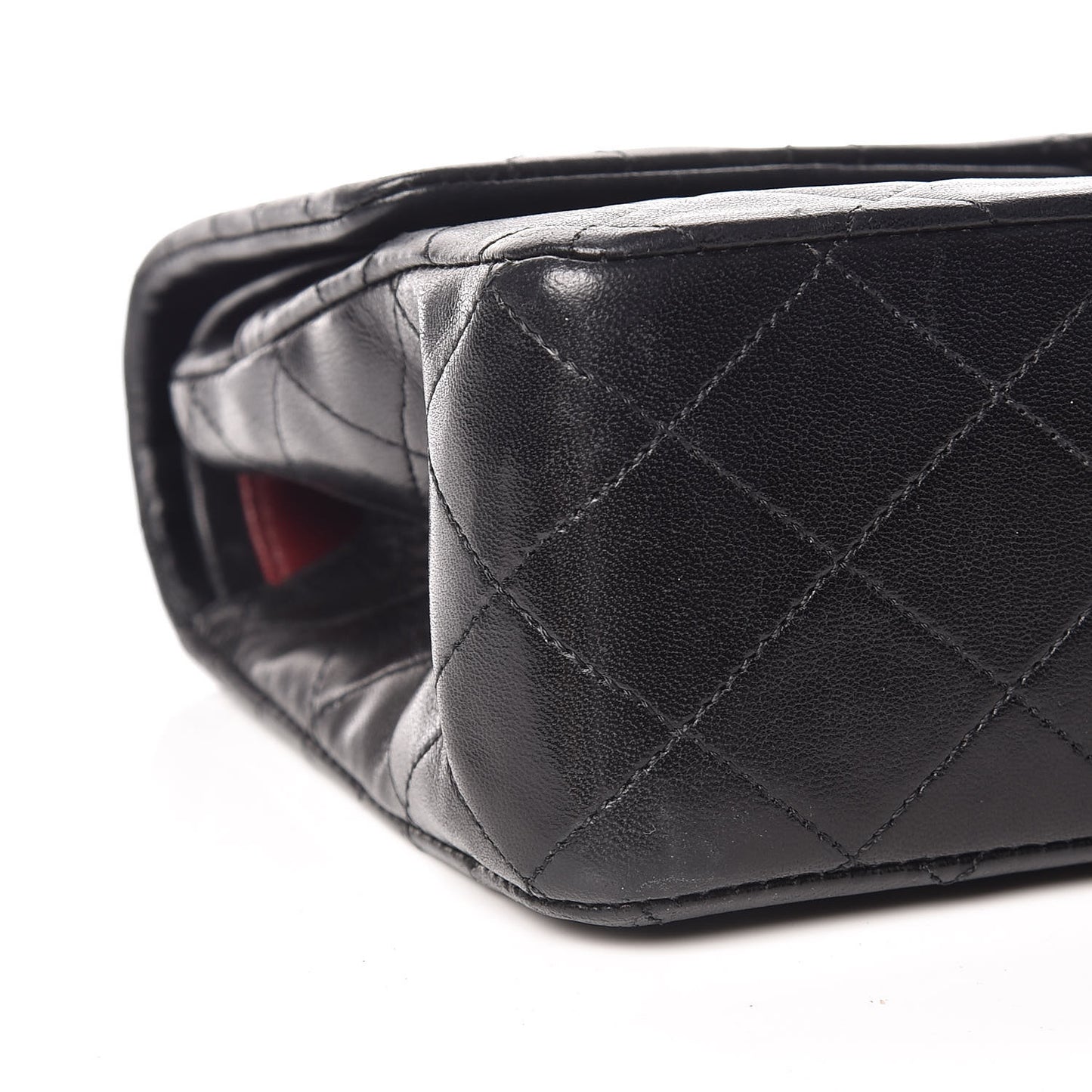 Lambskin Quilted Medium Double Flap Bag Black