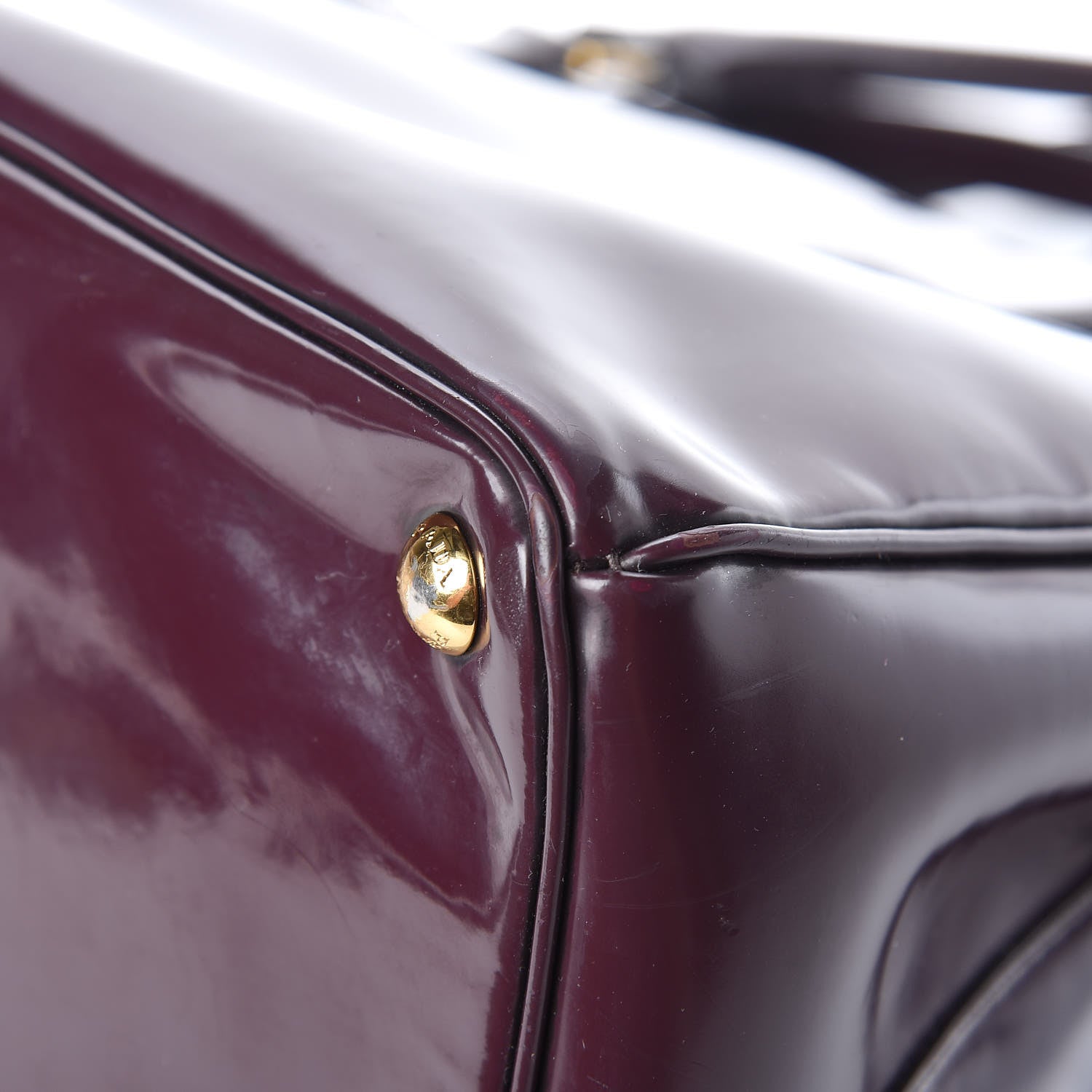 Prada Saffiano Vernice Medium Galleria Double Zip Tote Granato 14 of 15