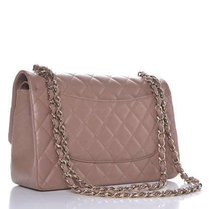 Chanel Lambskin Quilted Jumbo Double Flap Dark Beige 6 of 10