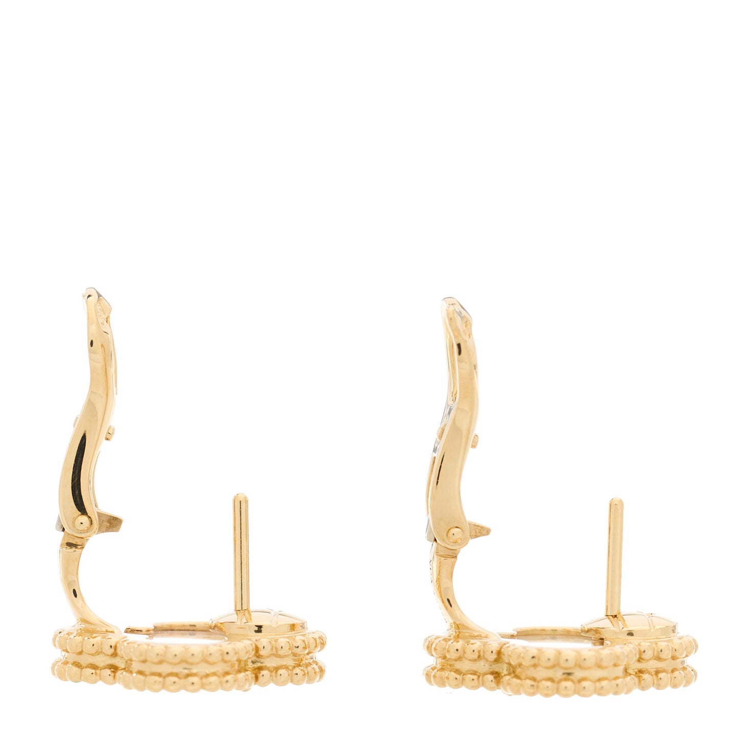 18K Yellow Gold Mother of Pearl Vintage Alhambra Earrings