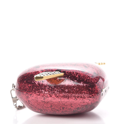 Gucci Glitter Resin Broadway Heart Minaudiere Clutch Fuxia 4 of 14