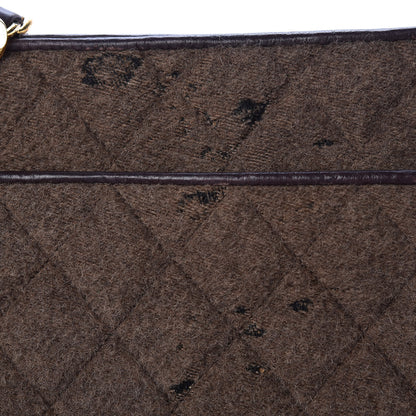 Chanel Wool Quilted Shopper Tote Brown 11 of 11