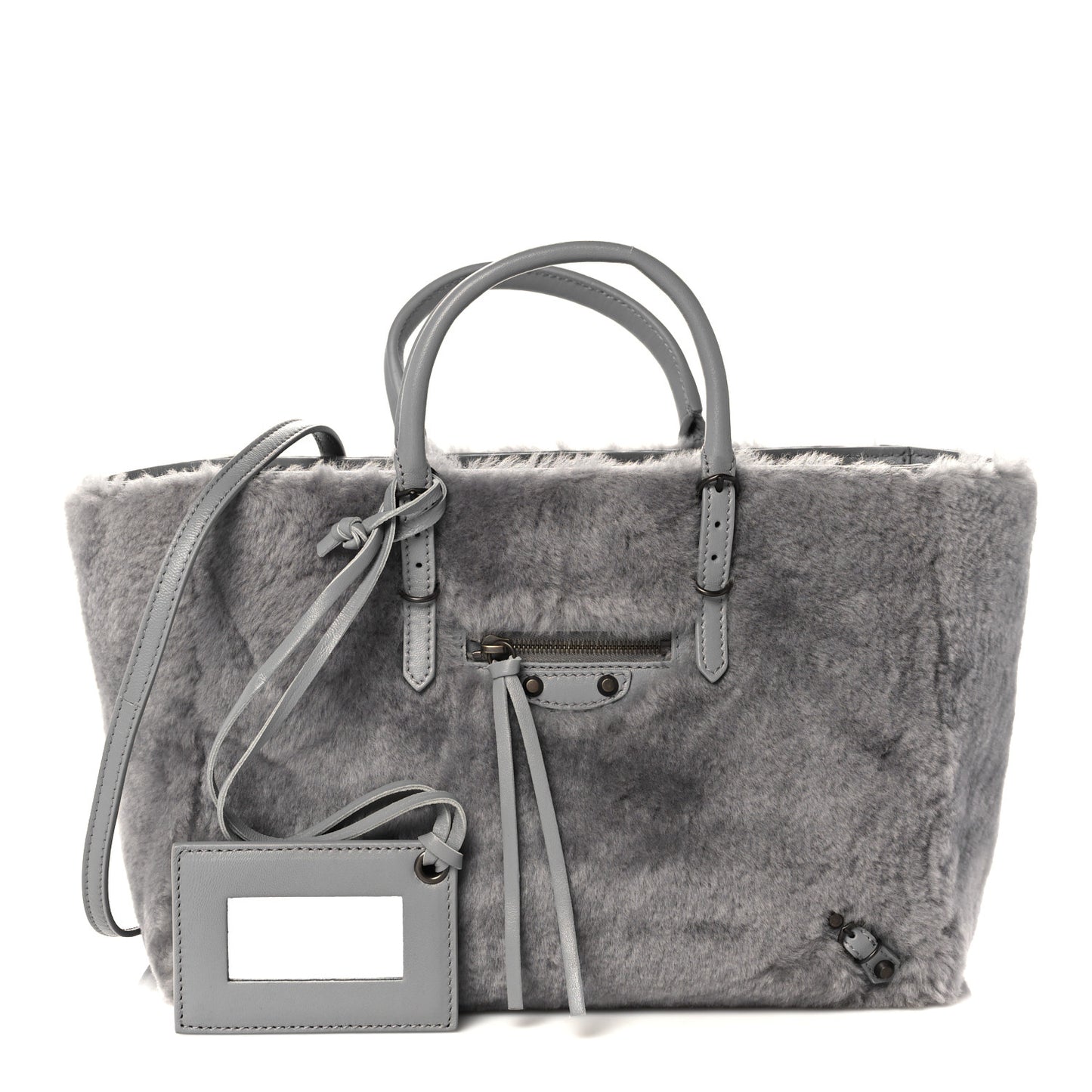 Merino Wool Papier A6 Zip Around Tote Gris Haussmannien