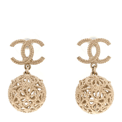 Chanel CC Cage Drop Earrings Gold 1 of 4