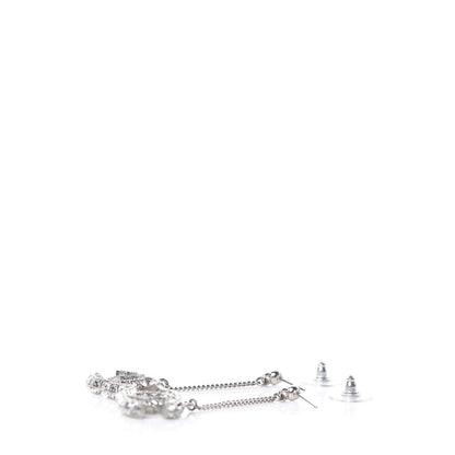 Chanel Baguette Crystal CC Drop Earrings Silver 3 of 4