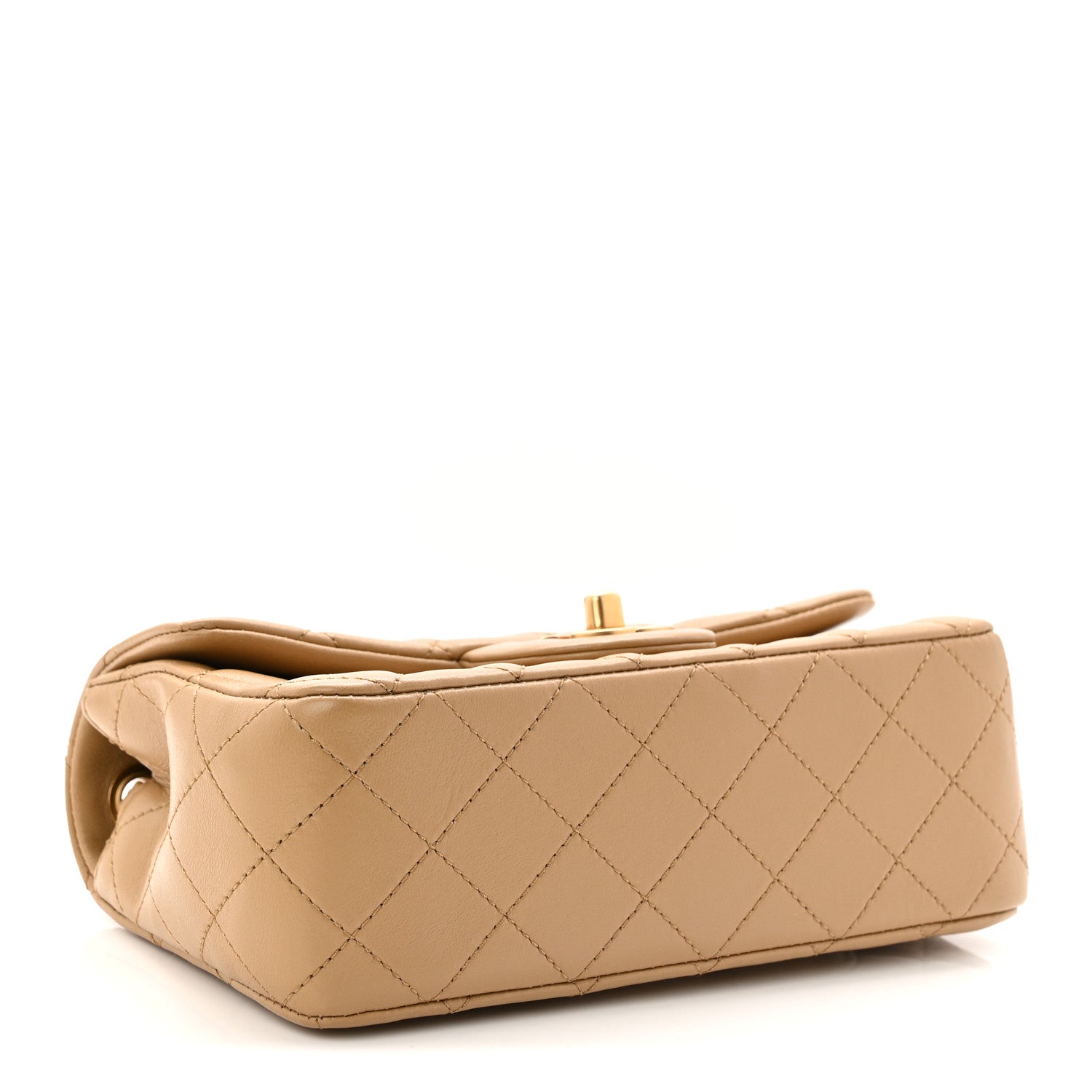Chanel Lambskin Quilted Mini Rectangular Pearl Crush Flap Dark Beige 4 of 11