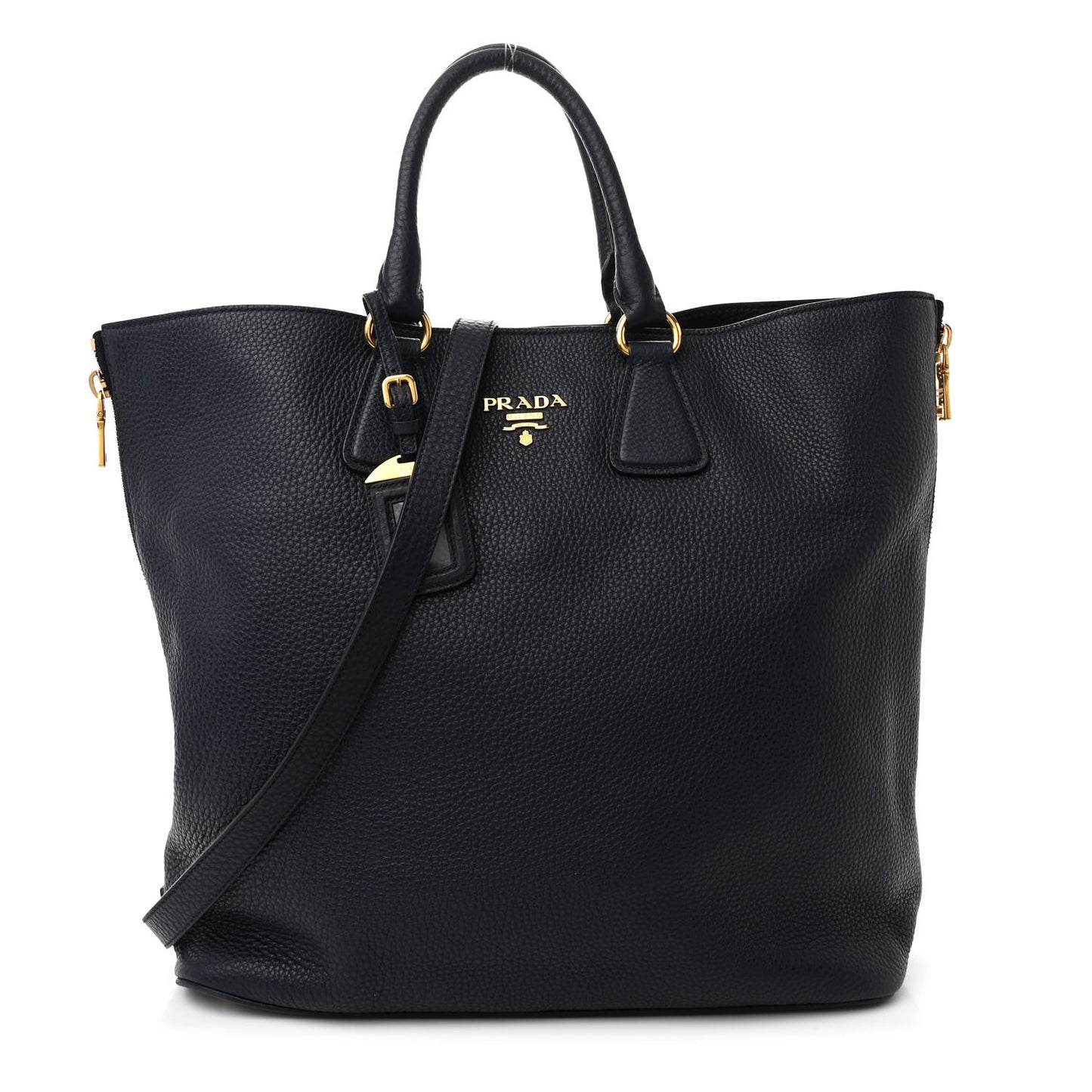 Vitello Daino Side Zip Tote Bleu