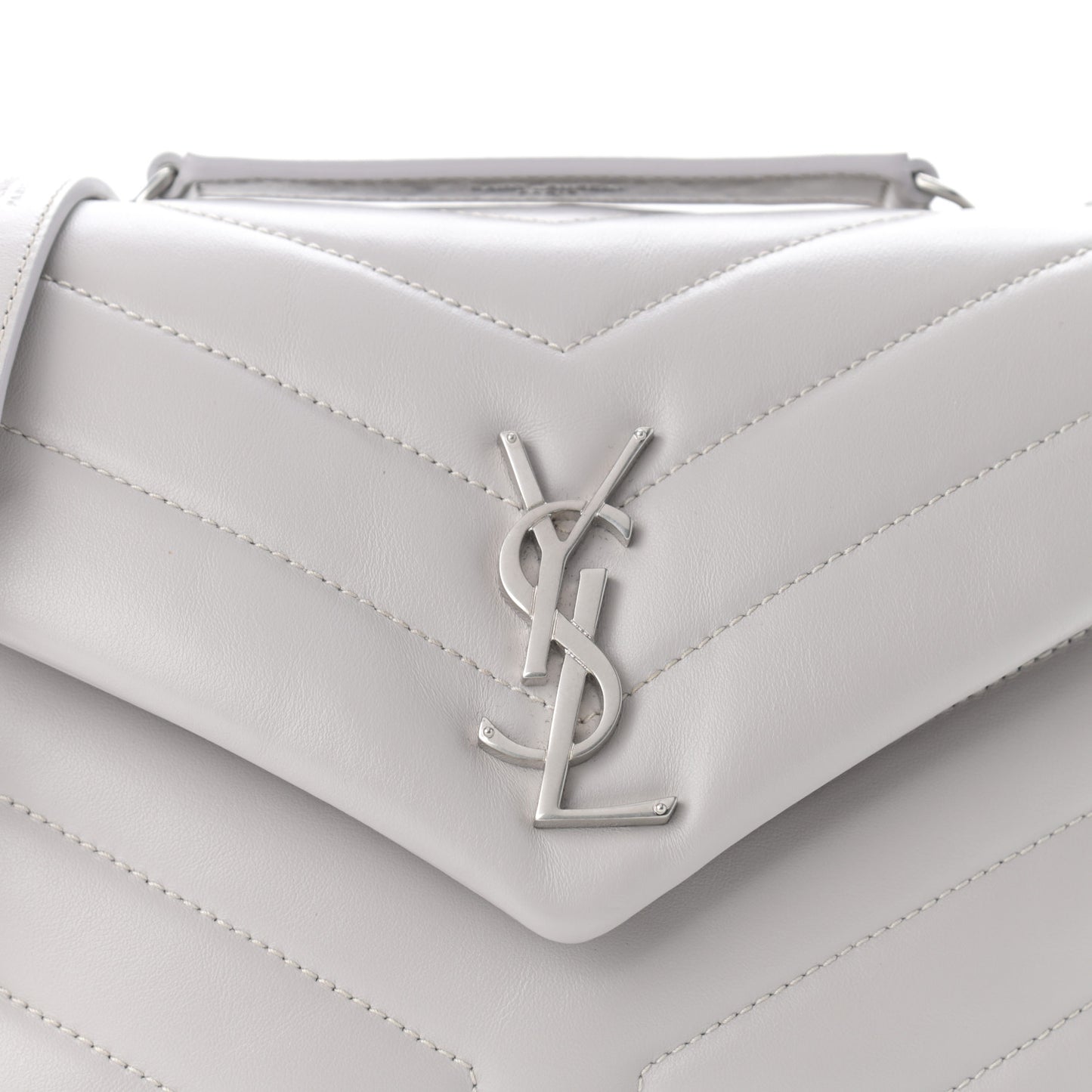 Calfskin Y Quilted Monogram Small Loulou Chain Satchel Granite
