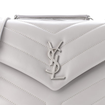 Saint Laurent Calfskin Y Quilted Monogram Small Loulou Chain Satchel Granite 9 of 12