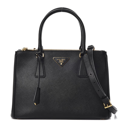 Prada Saffiano Small Galleria Double Zip Tote Black 1 of 10