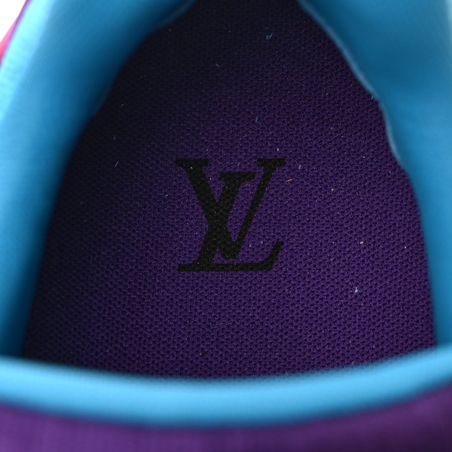 Patent Calfskin Mens LV Trainer Sneakers 8 Purple Blue