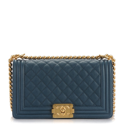 Chanel Caviar Quilted Medium Boy Flap Dark Blue 1 of 7