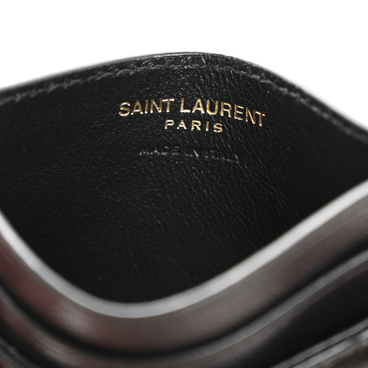 Saint Laurent Grain De Poudre Matelasse Chevron Monogram Credit Card Case Black 12 of 20