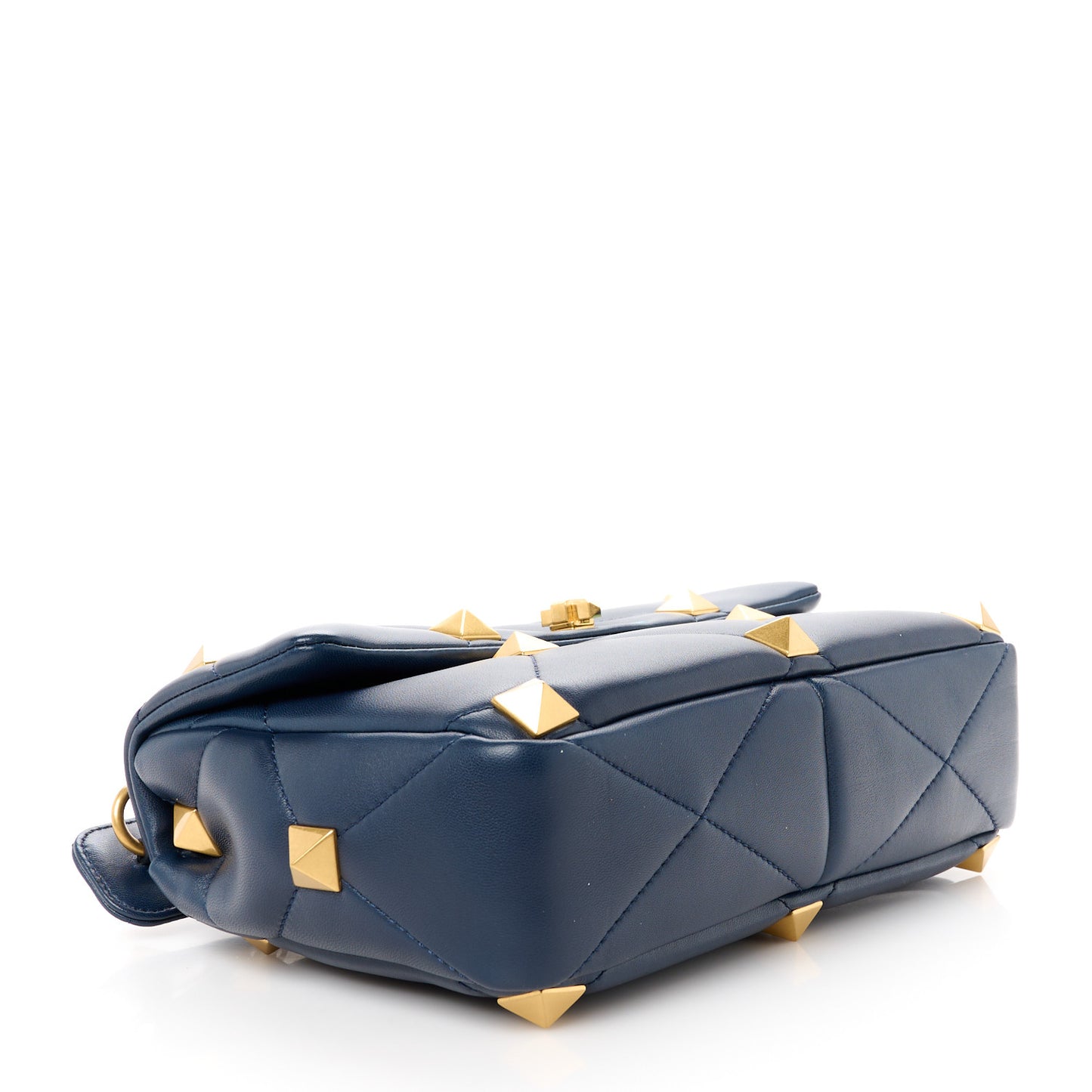 Nappa Large Roman Stud Shoulder Bag Marine