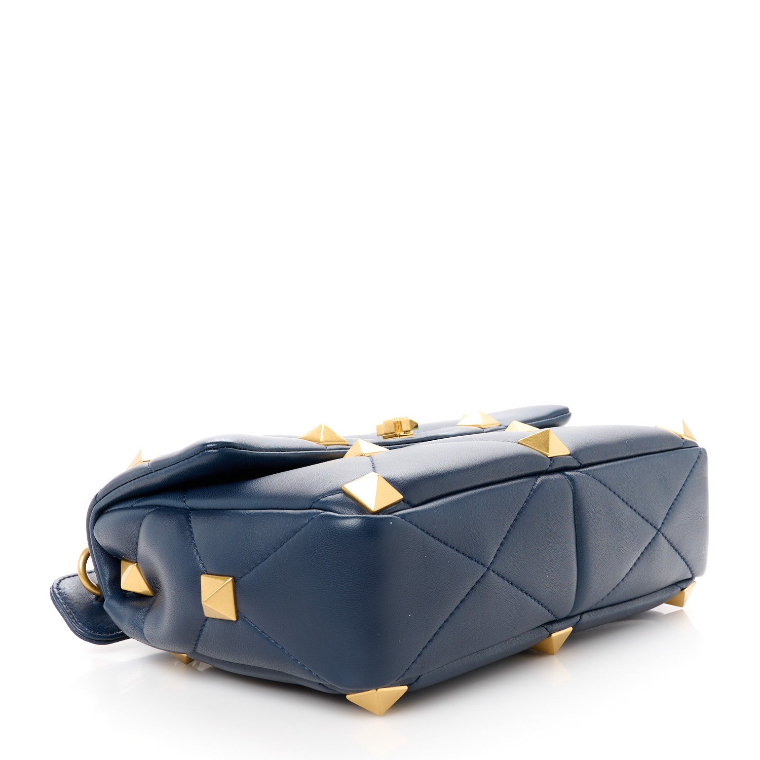 Valentino Garavani Nappa Large Roman Stud Shoulder Bag Marine 4 of 10