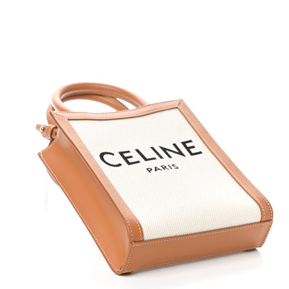 Celine Canvas Calfskin Mini Vertical Cabas Natural Tan 4 of 9