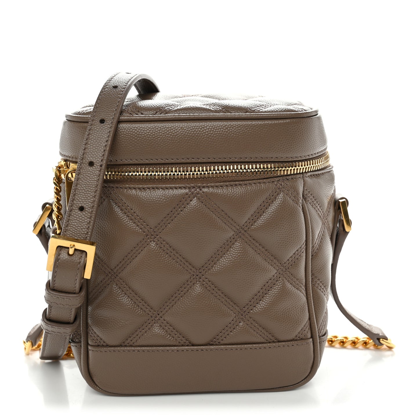 Grain de Poudre Quilted 80's Vanity Bag Dark Beige