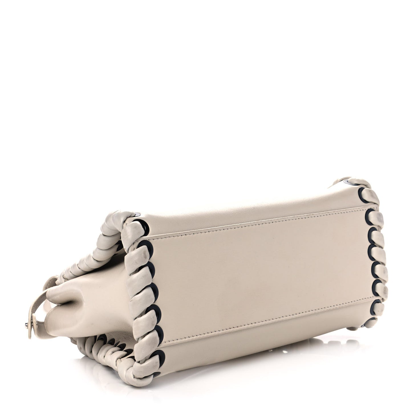 Nappa Lace Up Mini Peekaboo Iconic Satchel Bianco Carta
