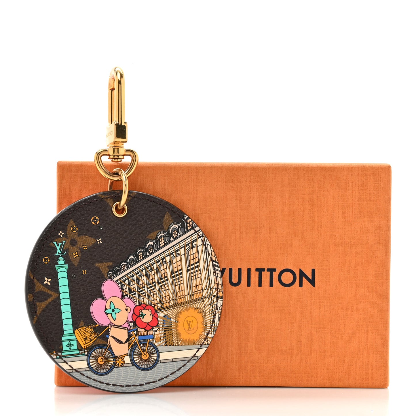 Monogram 2022 Christmas Animation Paris Bag Charm Key Ring Pink
