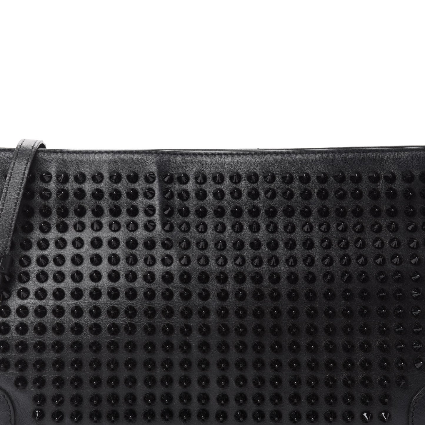 Calfskin Studded Loubiposh Clutch Black