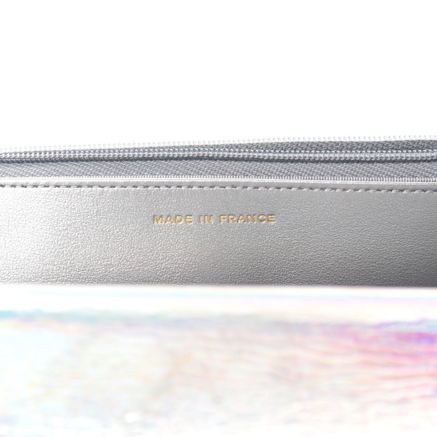 Chanel Iridescent Goatskin Quilted Wallet On Chain WOC Silver 9 of 12
