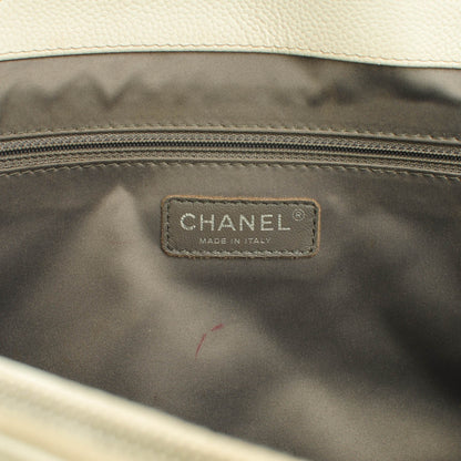 Chanel Caviar Quilted XL Grand Shopping Tote GST White 7 of 10