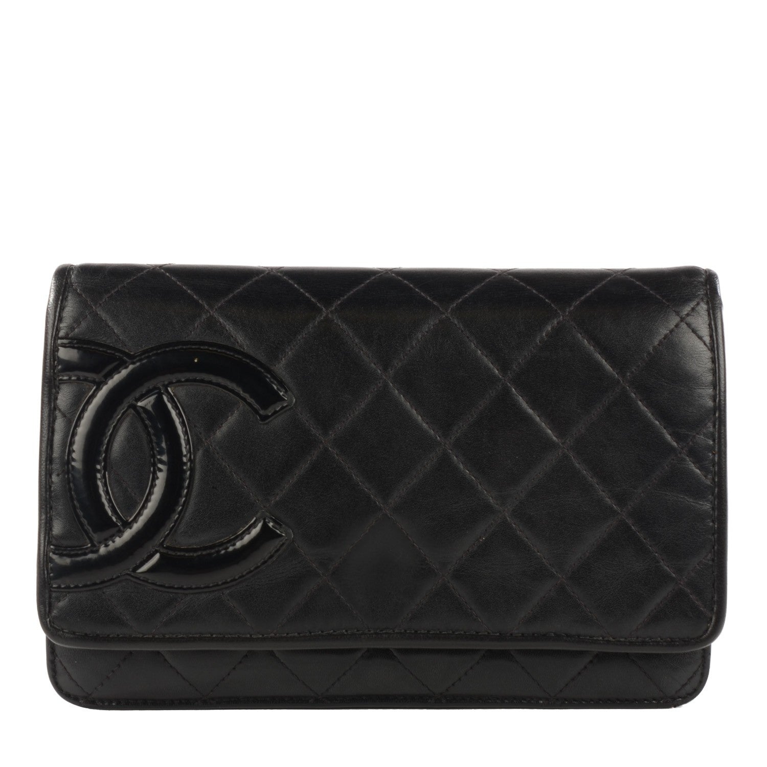 Chanel Calfskin Quilted Cambon Wallet On Chain WOC Black 1 of 16