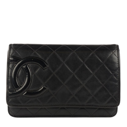 Chanel Calfskin Quilted Cambon Wallet On Chain WOC Black 1 of 16