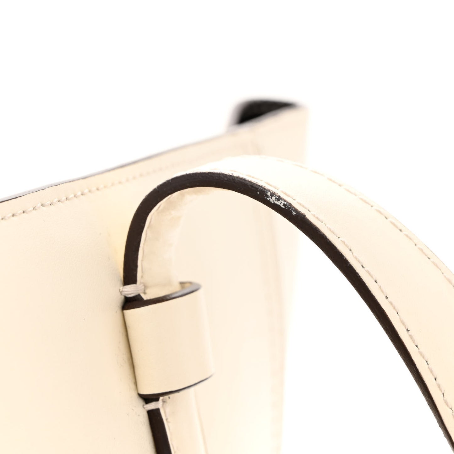 Calfskin Perforated Logo Bonnie Tote Ivory Black