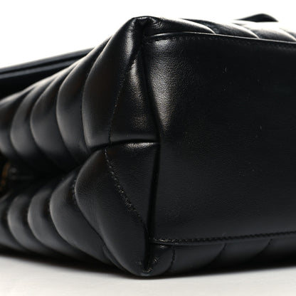 Saint Laurent Calfskin Y Quilted Monogram Medium Loulou Chain Satchel Black 10 of 12