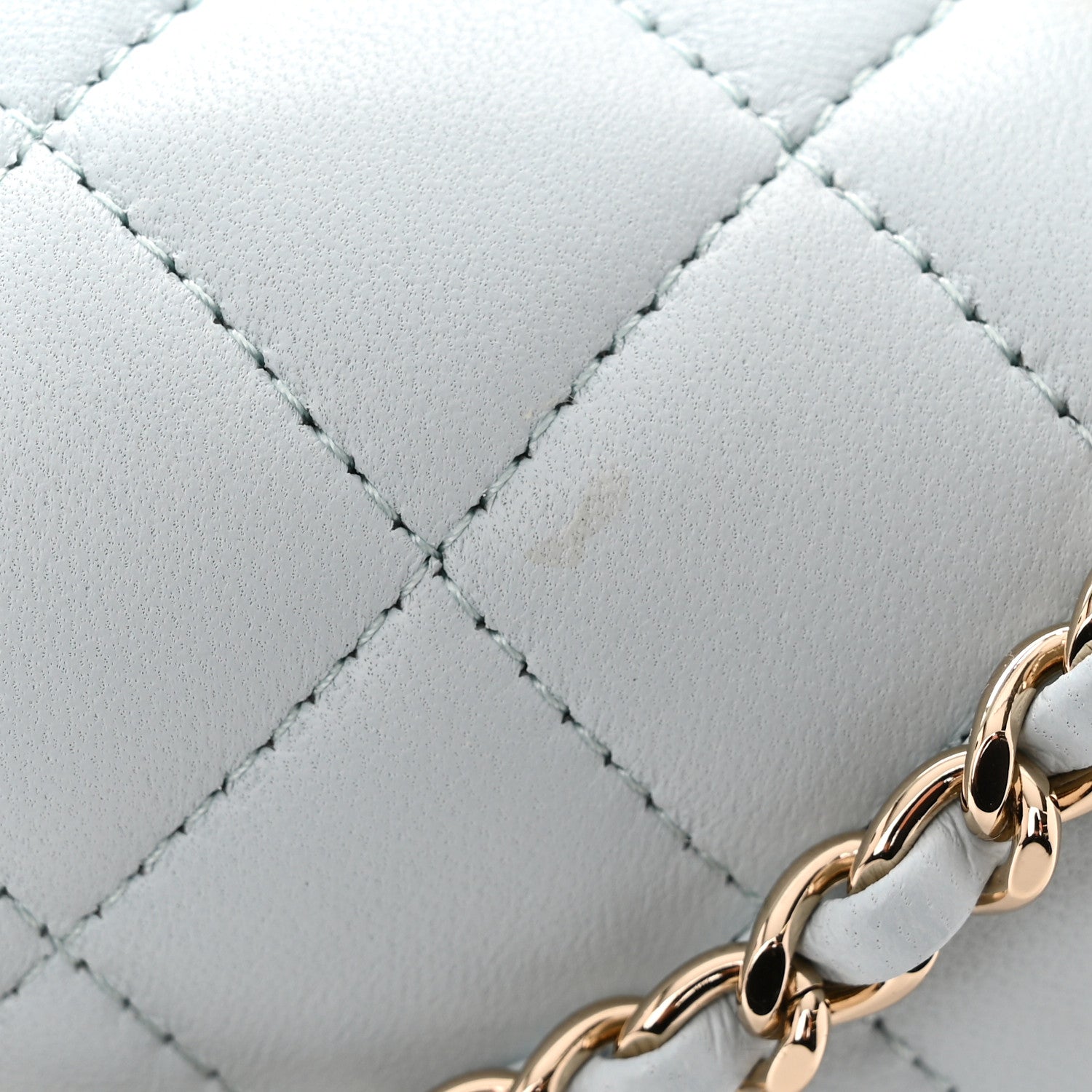 Chanel Lambskin Quilted Mini Top Handle Rectangular Flap Light Blue 11 of 12