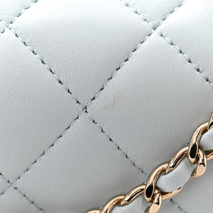 Chanel Lambskin Quilted Mini Top Handle Rectangular Flap Light Blue 11 of 12