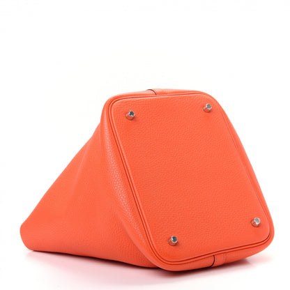 Hermes Taurillon Clemence Picotin Lock 22 MM Orange Poppy 4 of 10