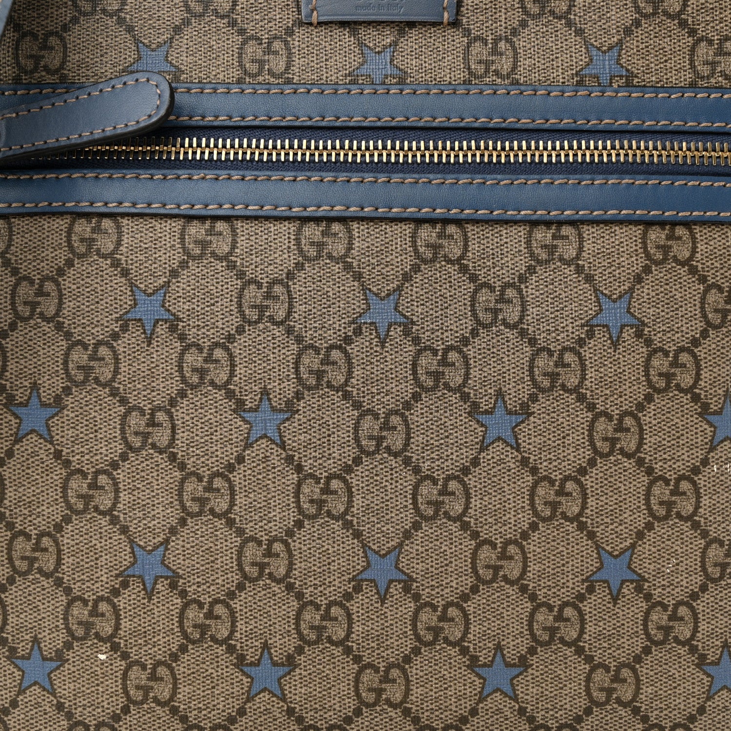 Gucci Monogram GG Supreme Stars Small Flat Messenger Bag Light Blue 8 of 17
