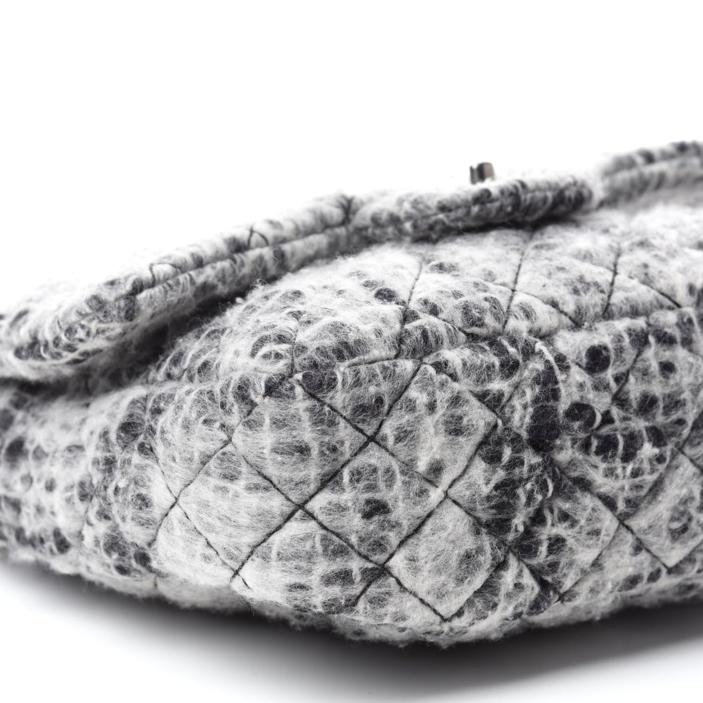 Mohair Quilted Day Flap Grey