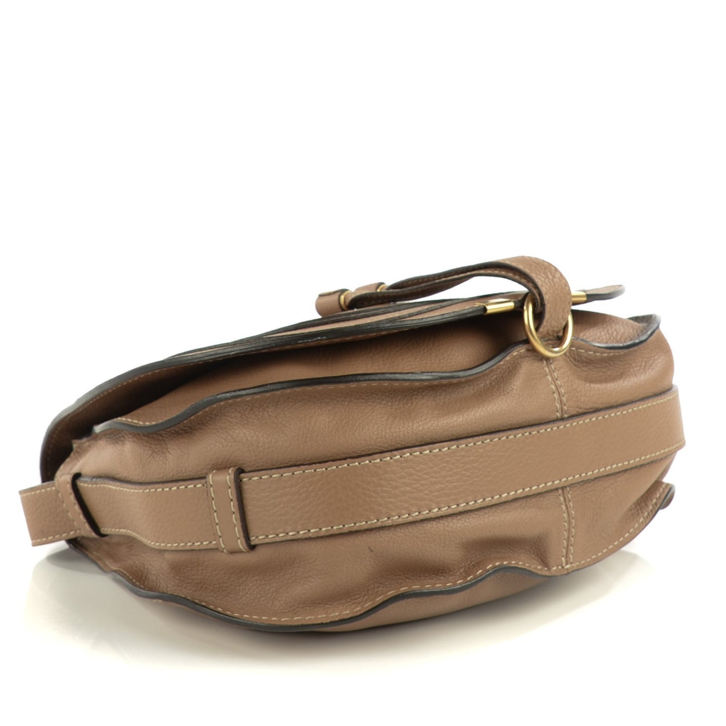 Calfskin Medium Marcie Round Crossbody Bag Nut