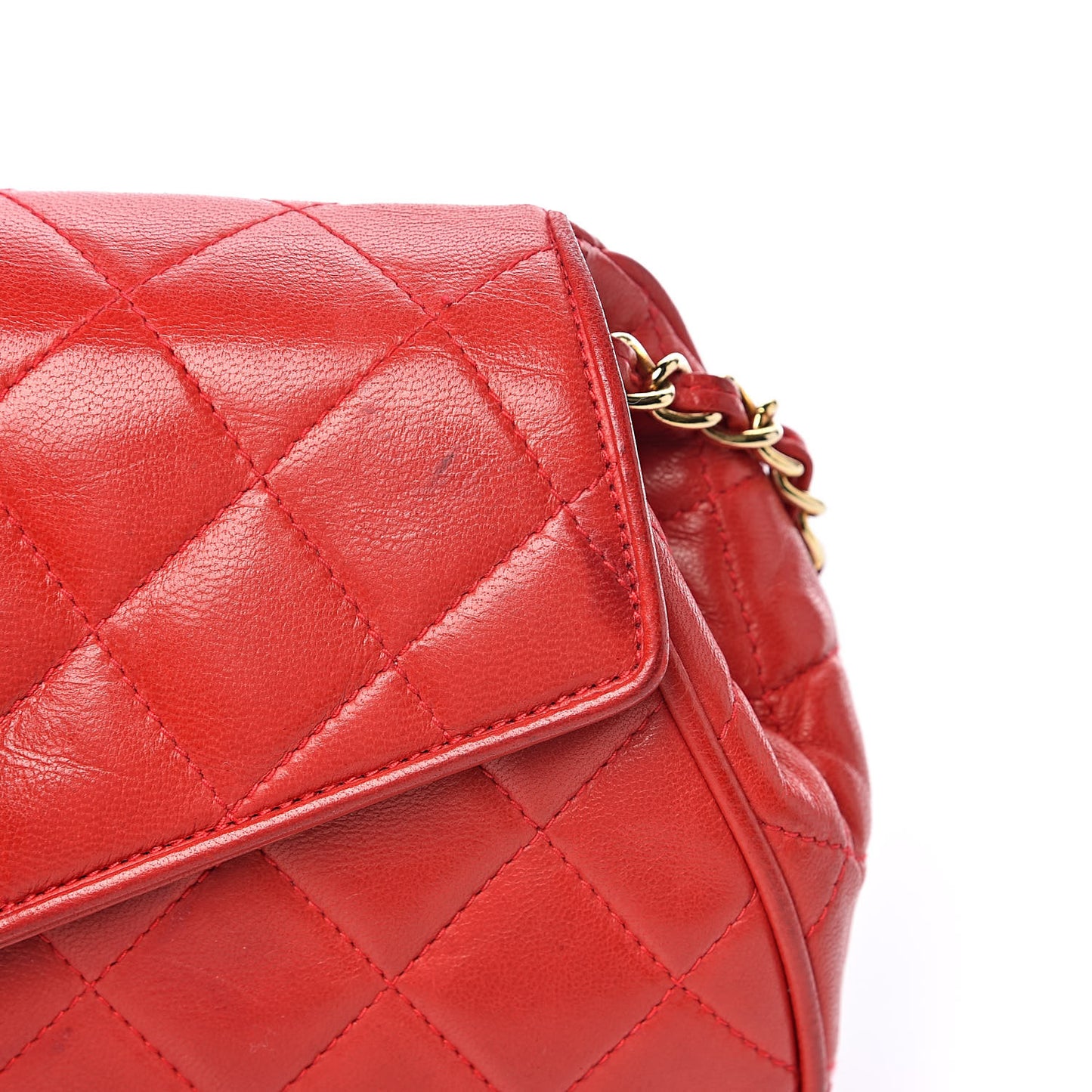 Lambskin Quilted CC Tassel Flap Red