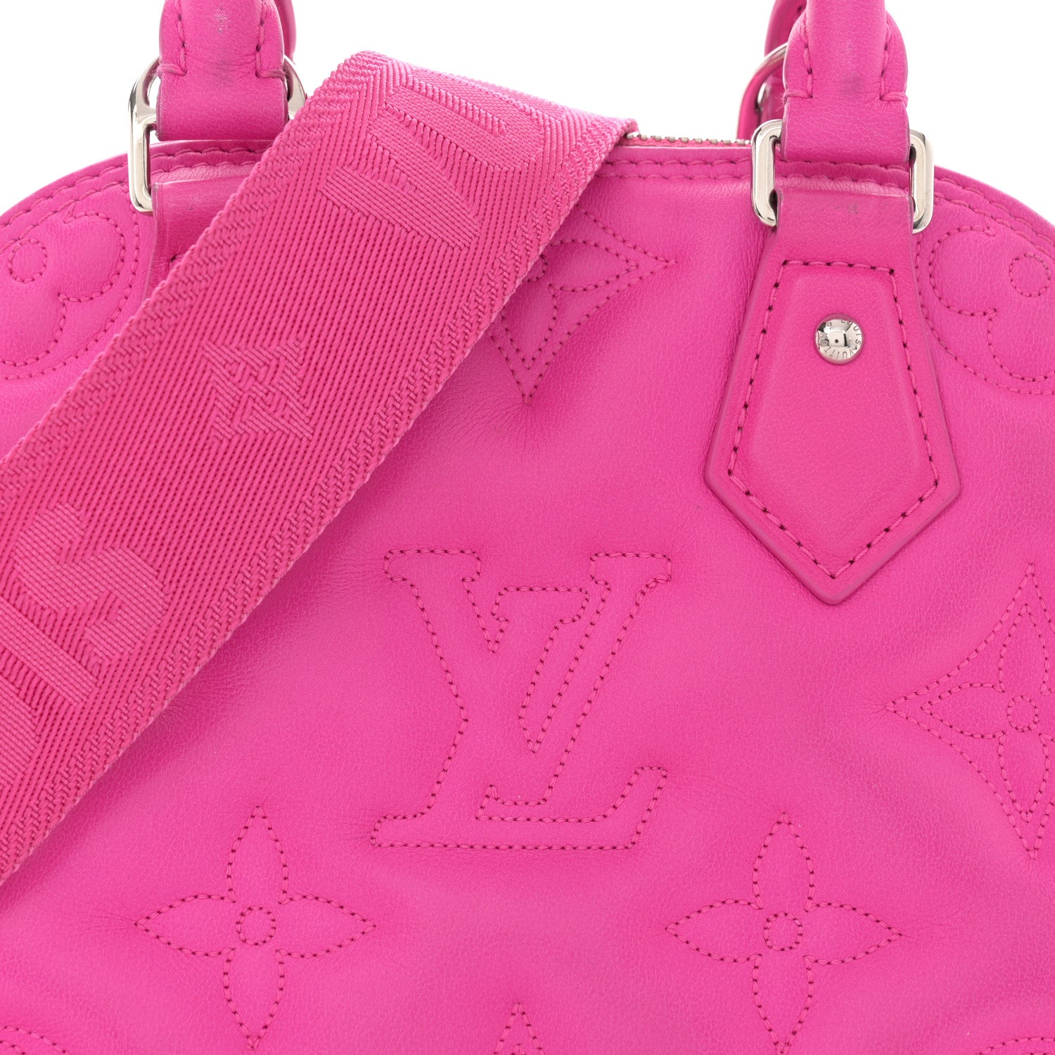 Louis Vuitton Calfskin Bubblegram Alma BB Rose Miami 7 of 15