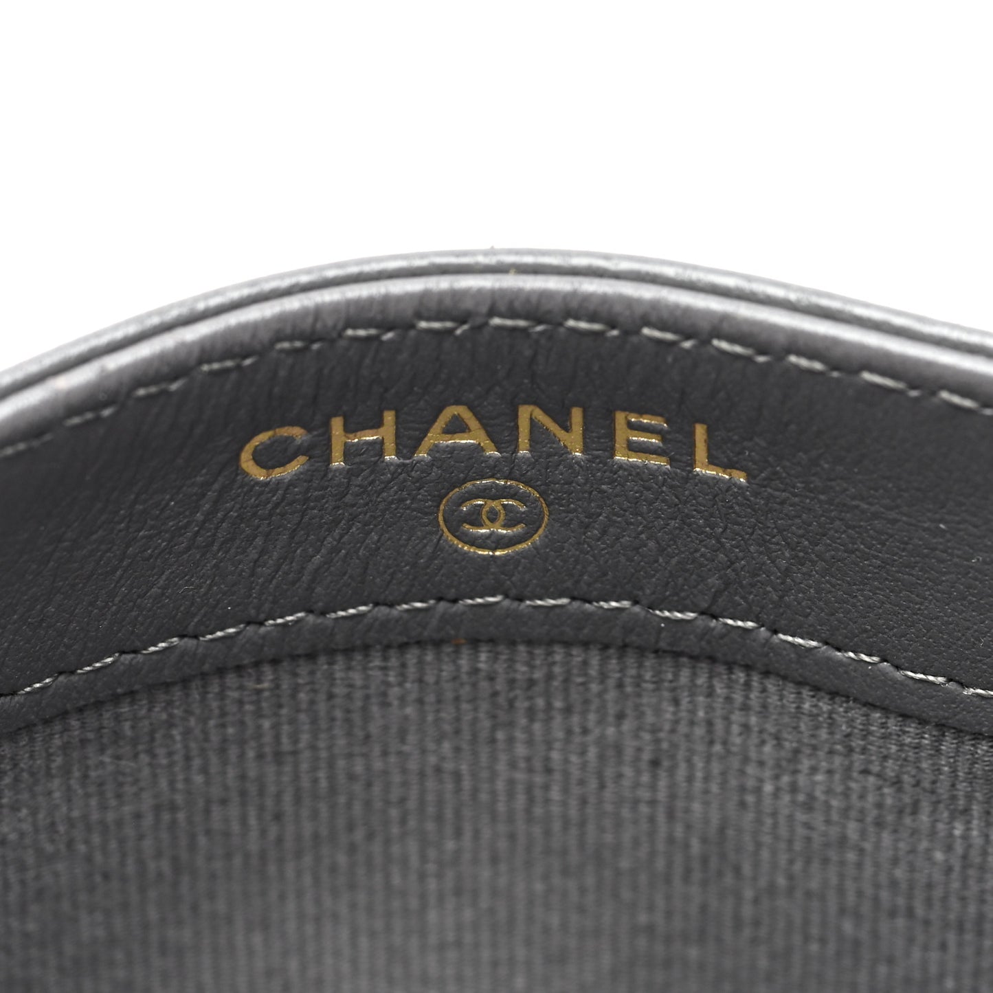 Lambskin Quilted Chanel 19 Card Holder Dark Grey